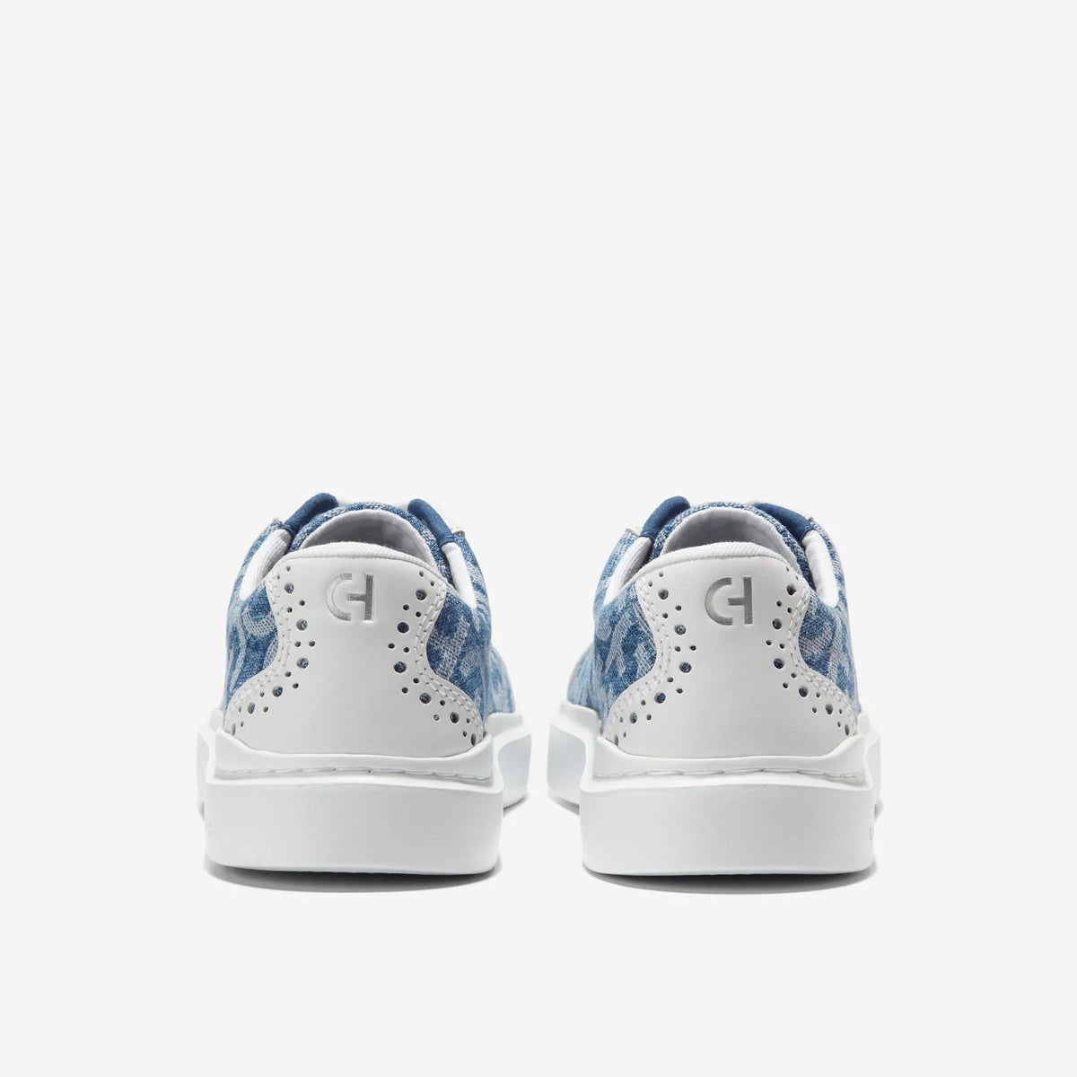 Cole Haan Women's GrandPro Rally Canvas T-Toe Sneaker in Monogram Denim Jacquard/Optic White - Wide Width