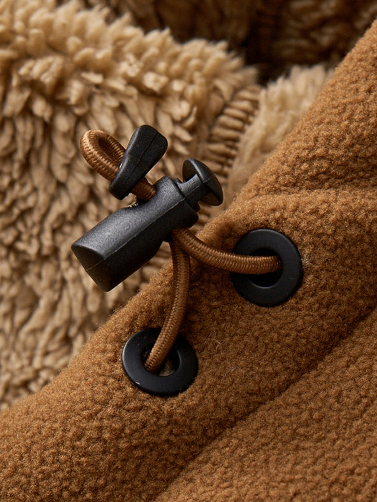 Teddy Lined Polar Fleece Hooded Jacket