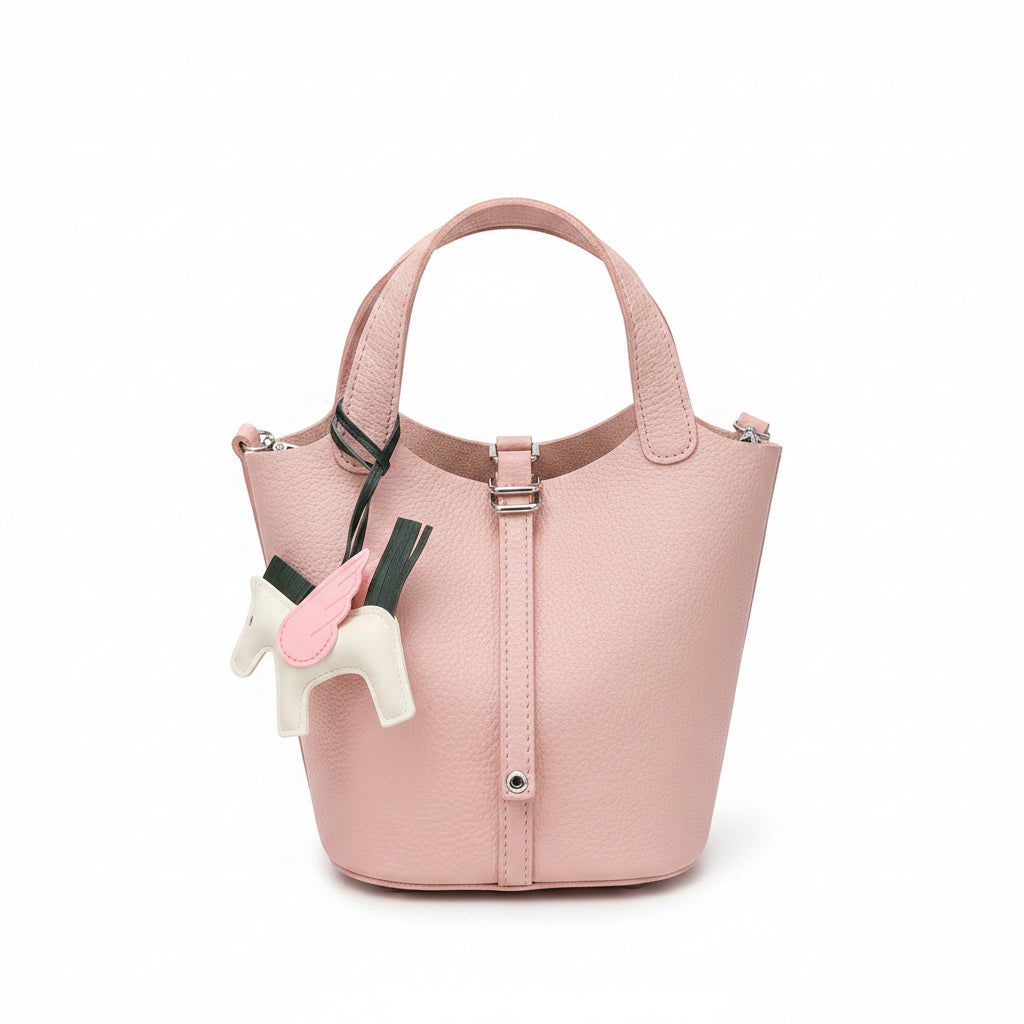 Blush Pink Mini Bucket Bag with Pegasus Charm