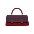 Burgundy Woven Texture H-Clasp Top Handle Bag