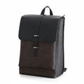 Men's Two-Tone Leather Backpack – Dark Brown & Black