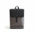 Men's Two-Tone Leather Backpack – Charcoal Grey & Black