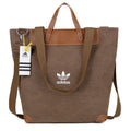 Canvas & Leather Trim Tote Bag with Crossbody Strap – Khaki