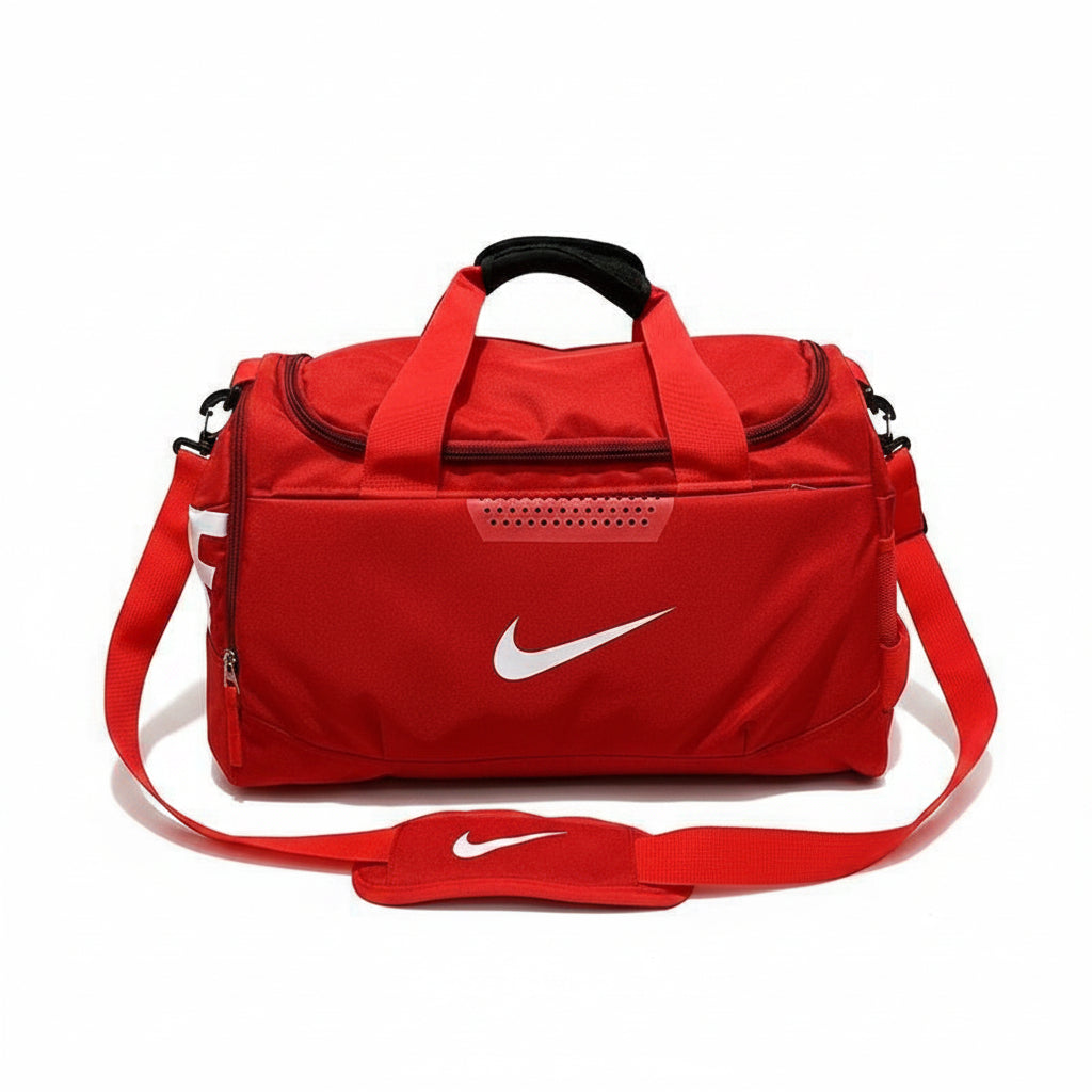 Men's Red Sports Duffle Gym Bag with Shoulder Strap & Ventilated Pocket