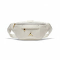 Cream Snakeskin Embossed Crossbody Belt Bag with Gold Jumpman Logo