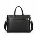 Men's Textured Leather Briefcase — Black