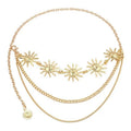Gold Sun Face Multi-Layer Chain Belt