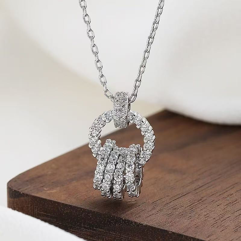 Silver Crystal Open Circle 3-Piece Jewellery Set