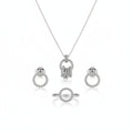 Silver Crystal Open Circle 3-Piece Jewellery Set