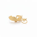 Gold Crane & Bird Ring Set