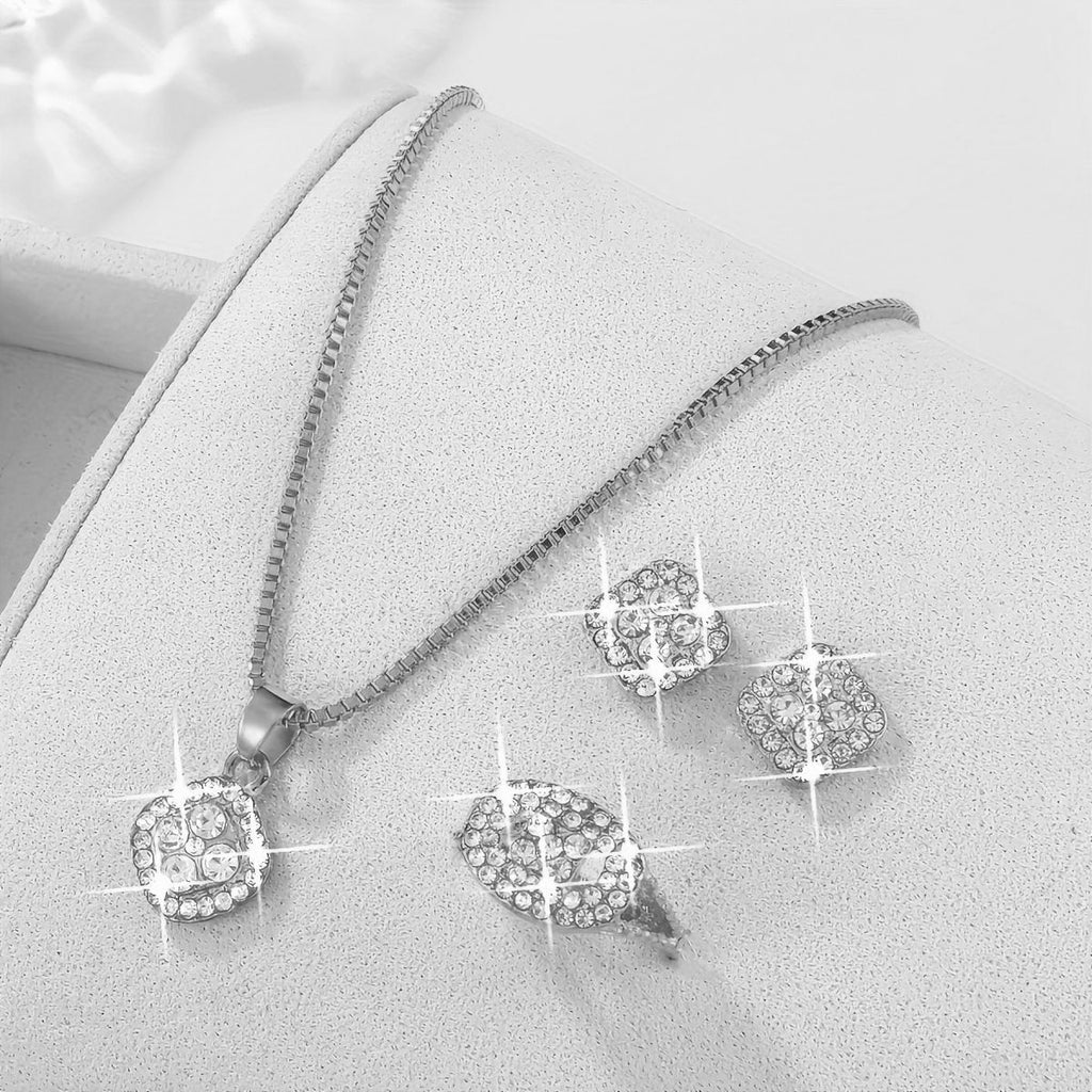 Silver Crystal Watch & Jewellery Gift Set