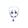 Royal Blue Sapphire Crystal Necklace & Earrings Set