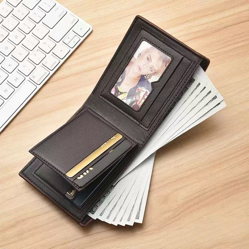 Shabili Style Classic Two-Tone Leather Bifold Wallet — Dark Brown & Tan