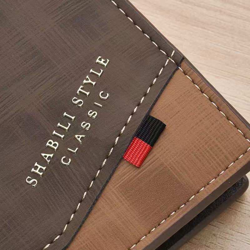 Shabili Style Classic Two-Tone Leather Bifold Wallet — Dark Brown & Tan