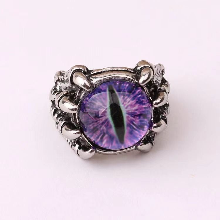 Dragon Claw Purple Evil Eye Ring