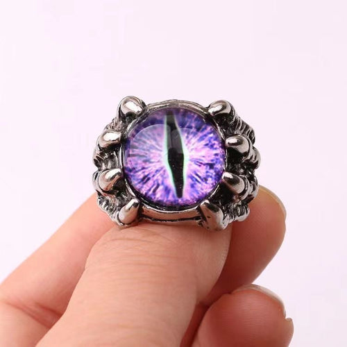 Dragon Claw Purple Evil Eye Ring