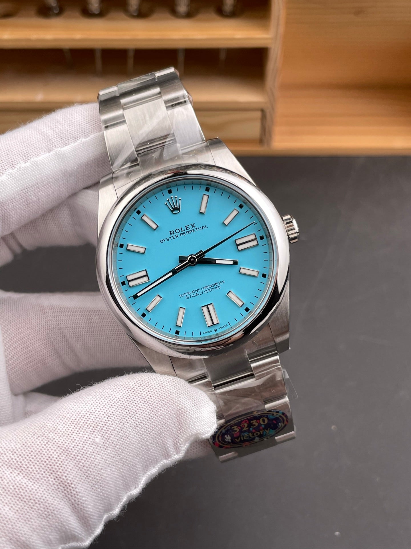 Rolex Oyster Perpetual – Turquoise Blue Dial Stainless Steel Oyster Bracelet