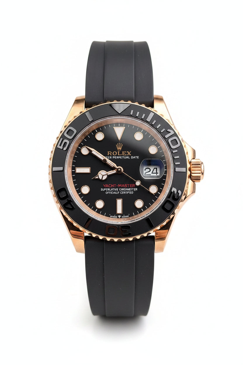 Rolex Yacht-Master Everose Gold – Black Dial Oysterflex Rubber Strap