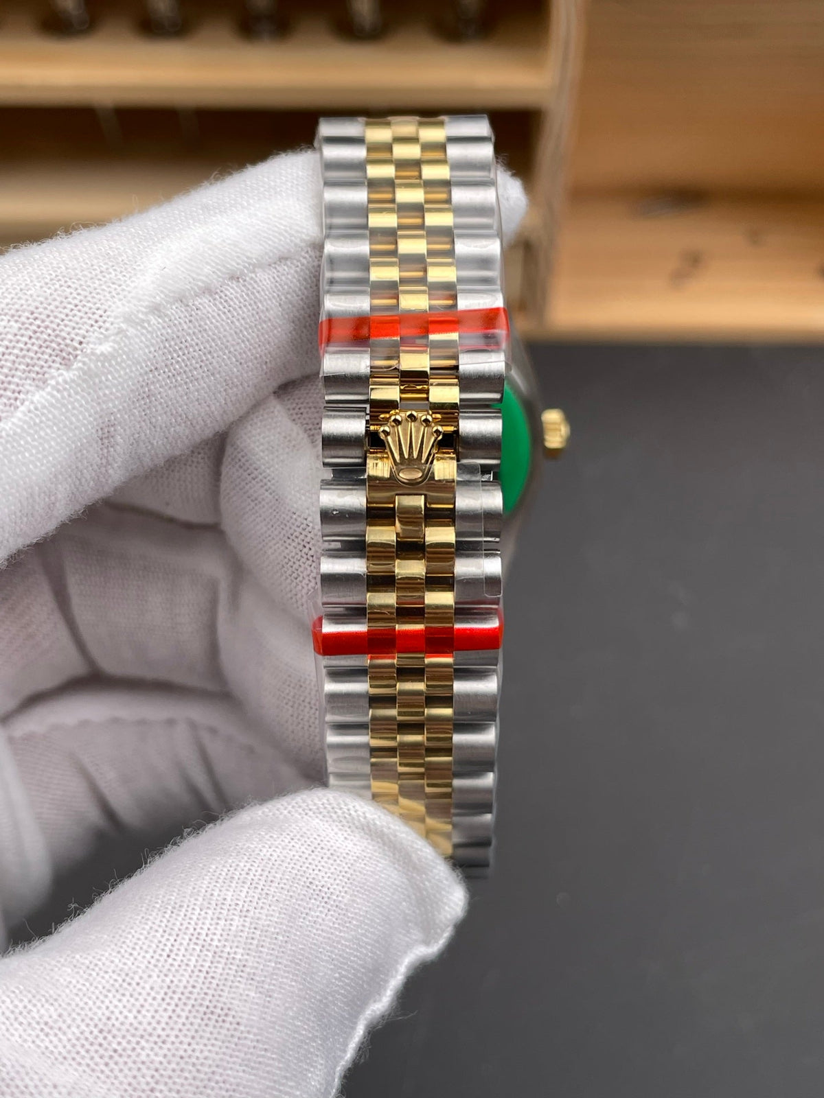 Rolex Datejust Two-Tone Diamond Bezel – Olive Green Roman Numeral Dial Jubilee Bracelet