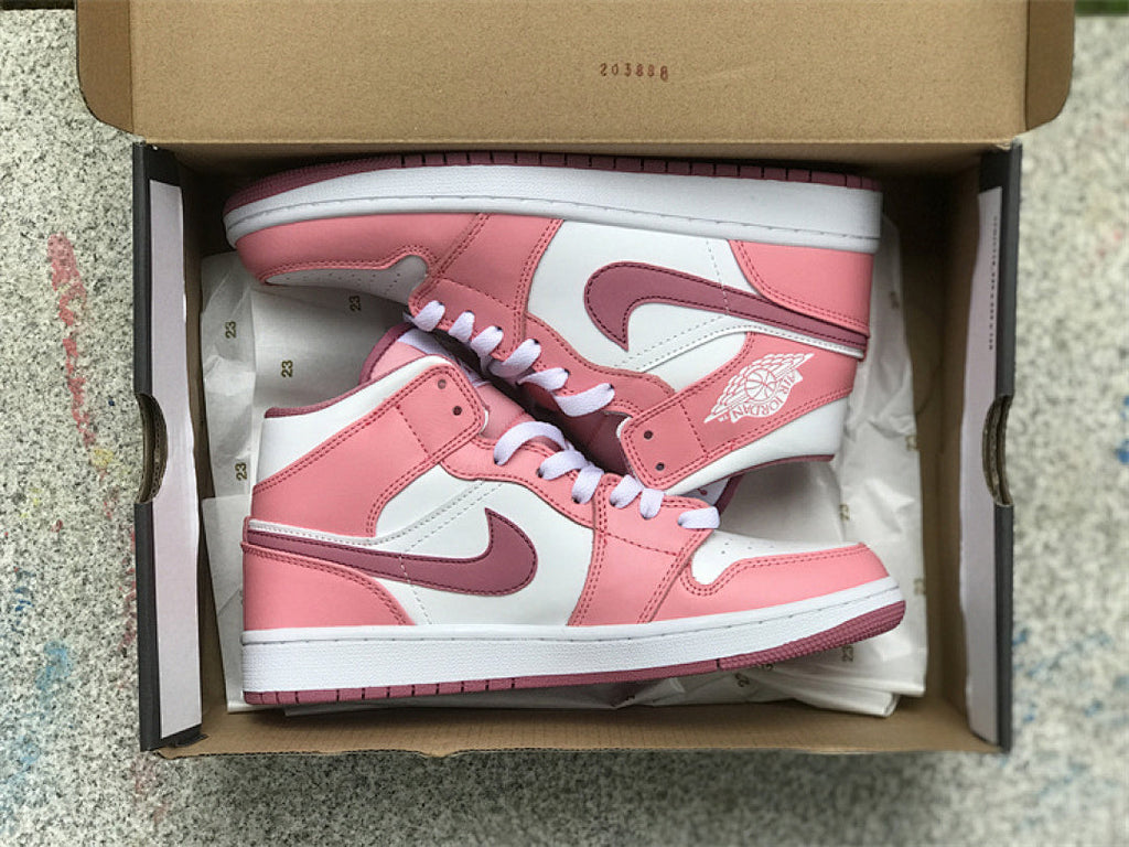 Air Jordan 1 Mid – Desert Berry Pink White Women's