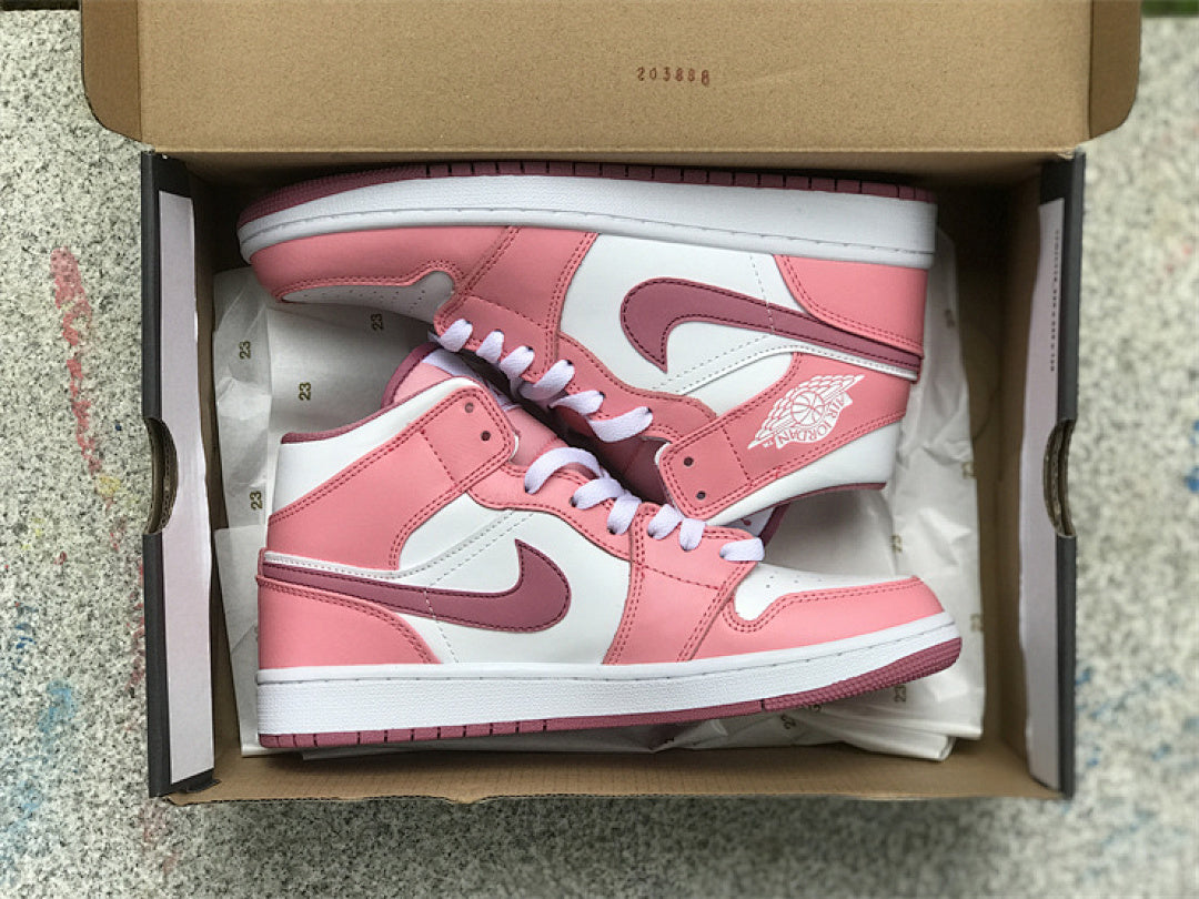 Air Jordan 1 Mid – Desert Berry Pink White Women's