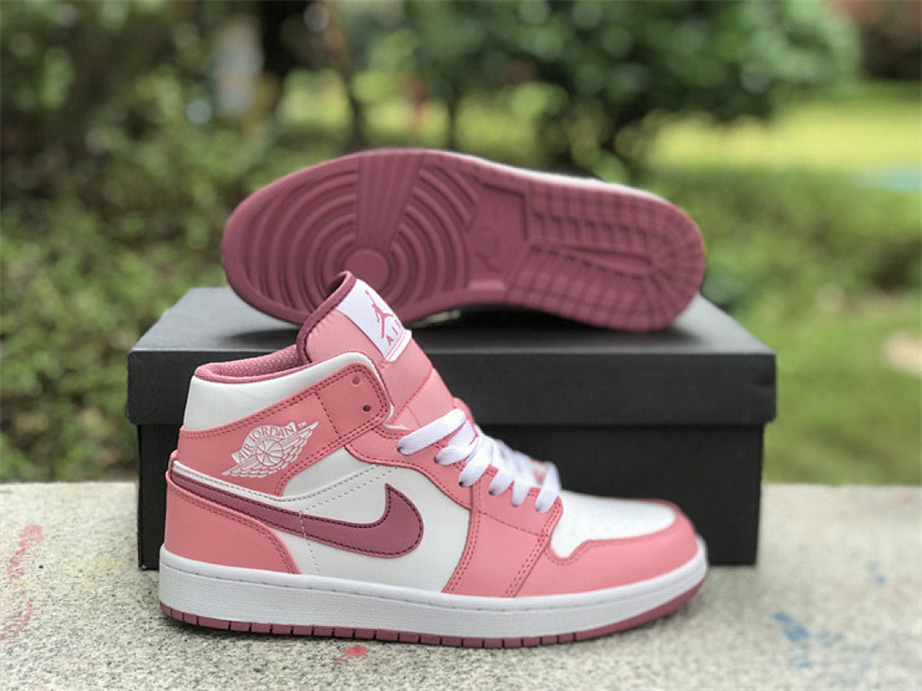Air Jordan 1 Mid – Desert Berry Pink White Women's