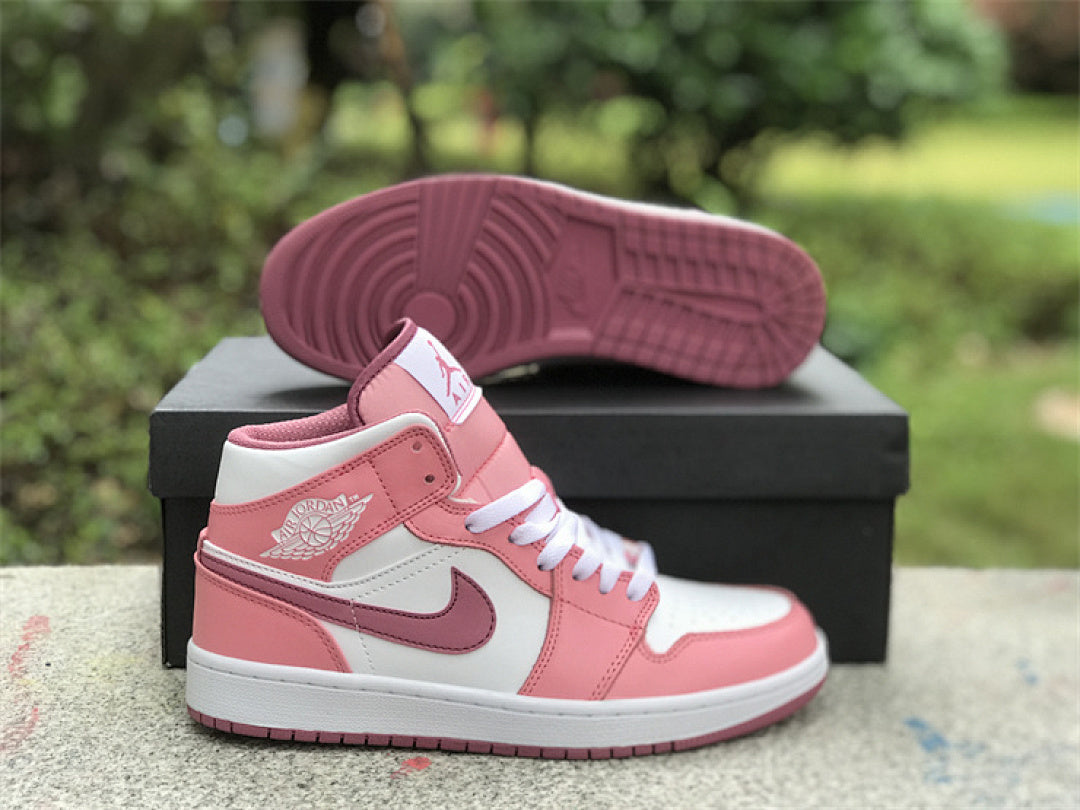 Air Jordan 1 Mid – Desert Berry Pink White Women's