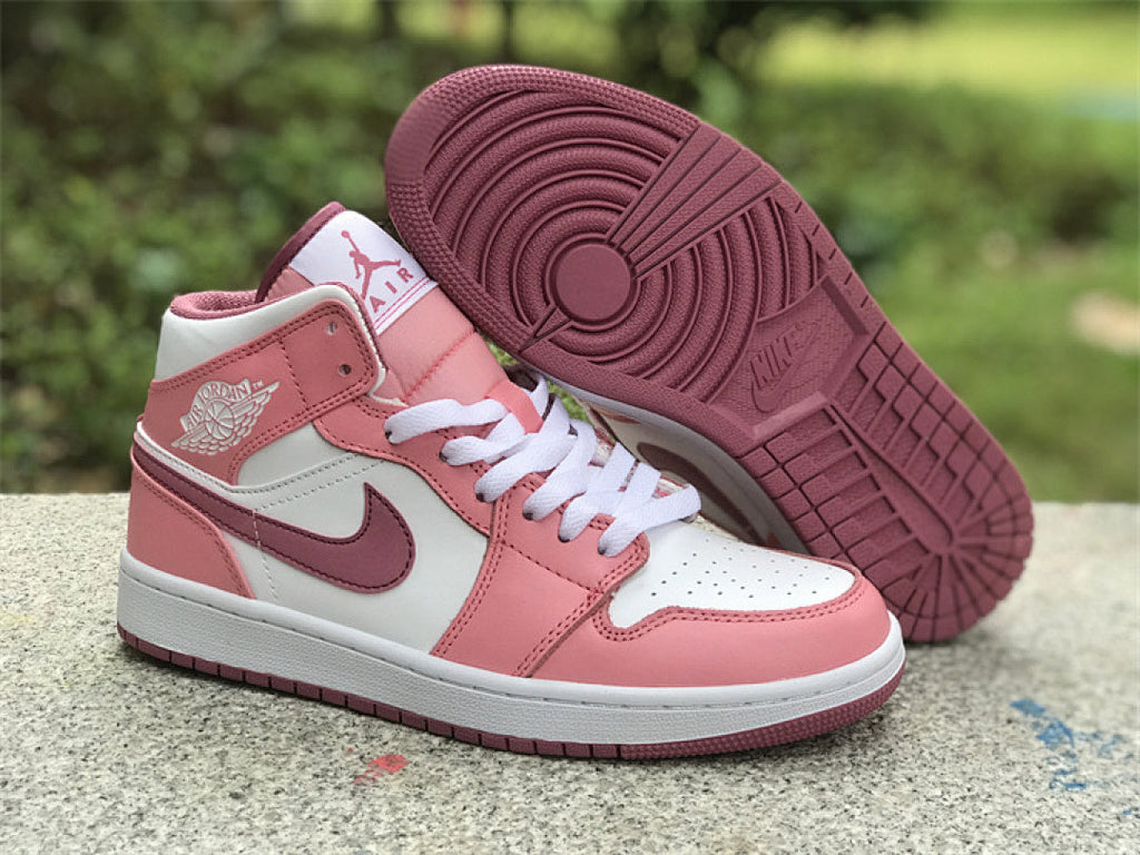 Air Jordan 1 Mid – Desert Berry Pink White Women's