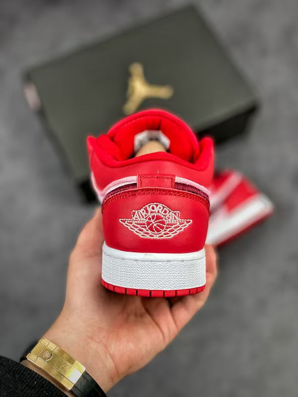 Air Jordan 1 Low SE – Valentine's Day Red White Heart Quilted