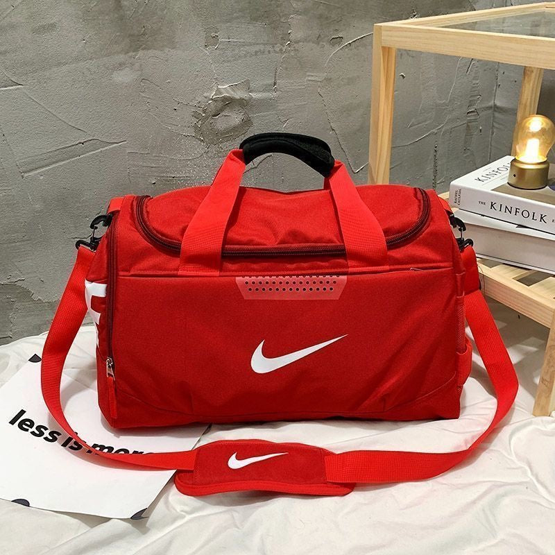 Men's Red Sports Duffle Gym Bag with Shoulder Strap & Ventilated Pocket