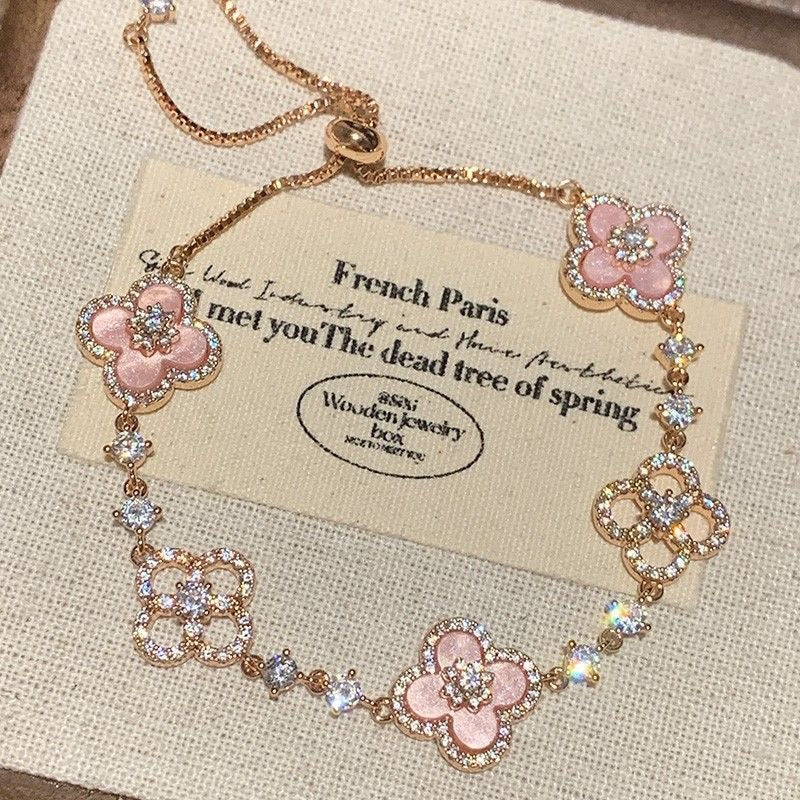 Rose Gold Mother-of-Pearl Clover 2-Piece Jewellery Set