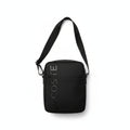 Men's All-Black Embossed Logo Crossbody Shoulder Bag