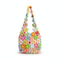Women's Rainbow Daisy Crochet Flower Hobo Bag – Fully Handcrafted