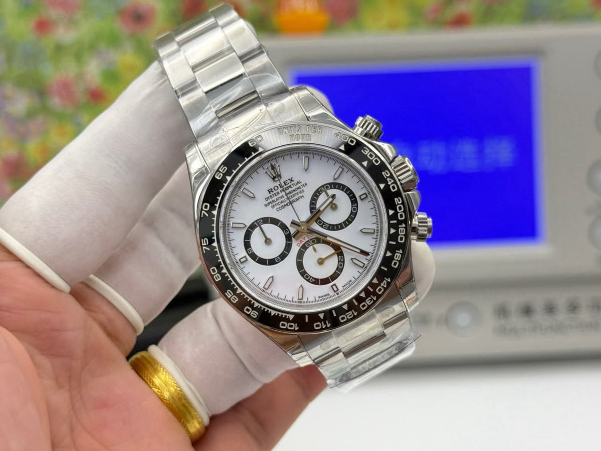 Rolx Daytna Steel Newest Style Panda White Dial