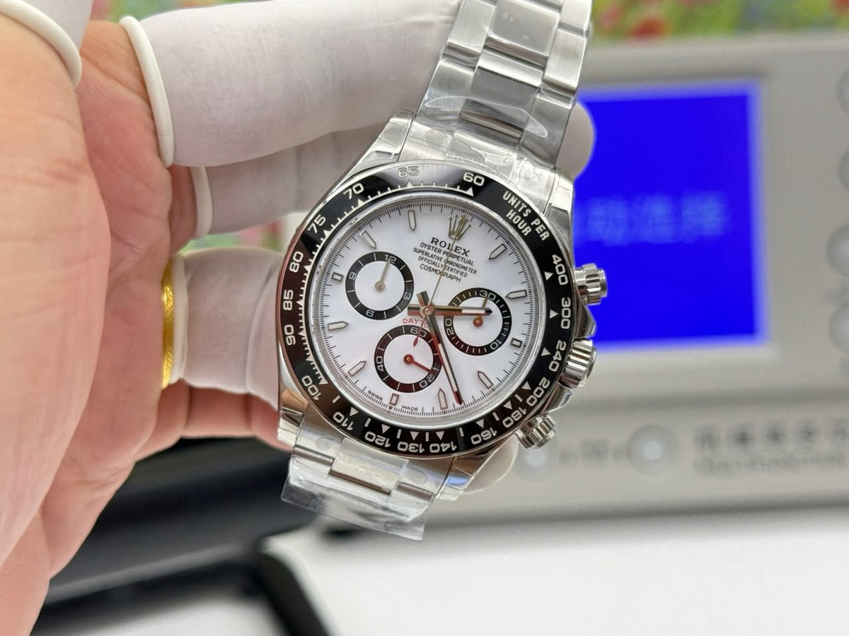 Rolx Daytna Steel Newest Style Panda White Dial