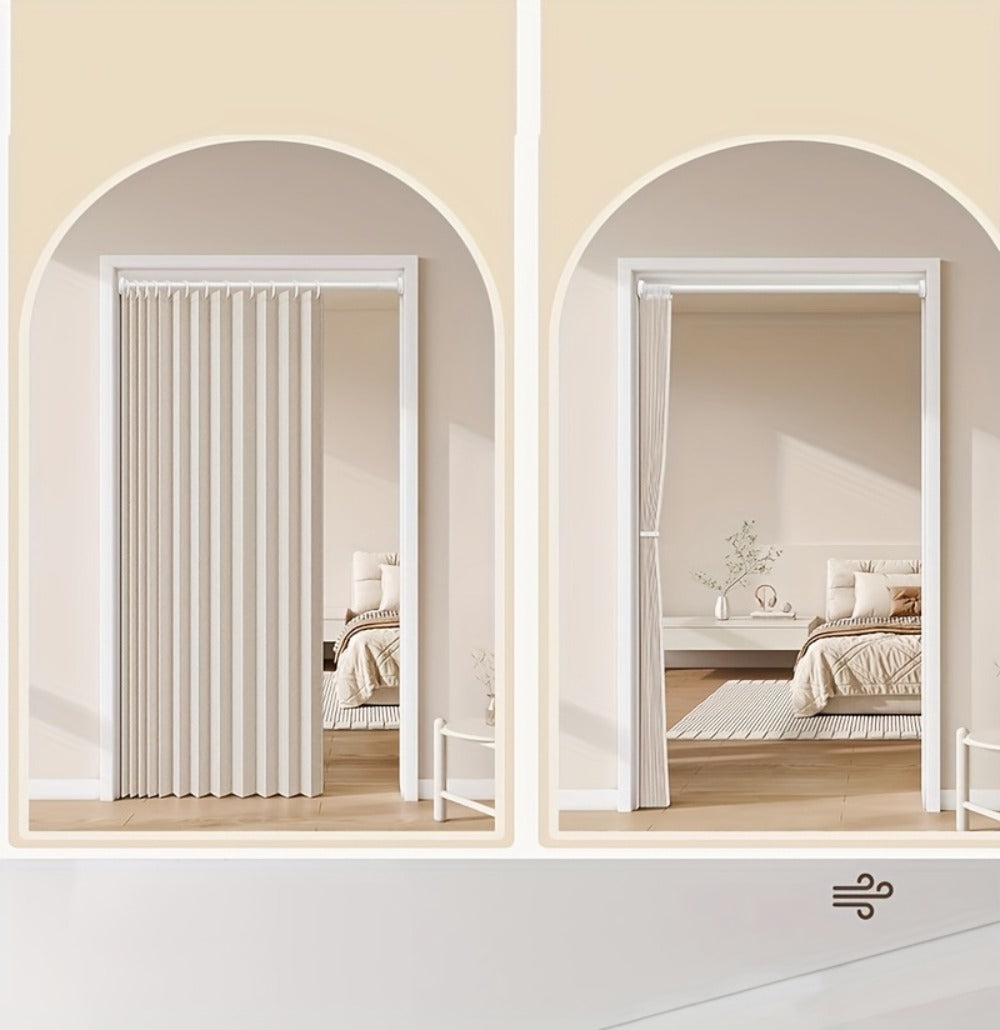 Magnetic Room Divider Curtain Doorway - Rodless Bohemian Striped Door Curtain, 210GSM Thickened Polyester