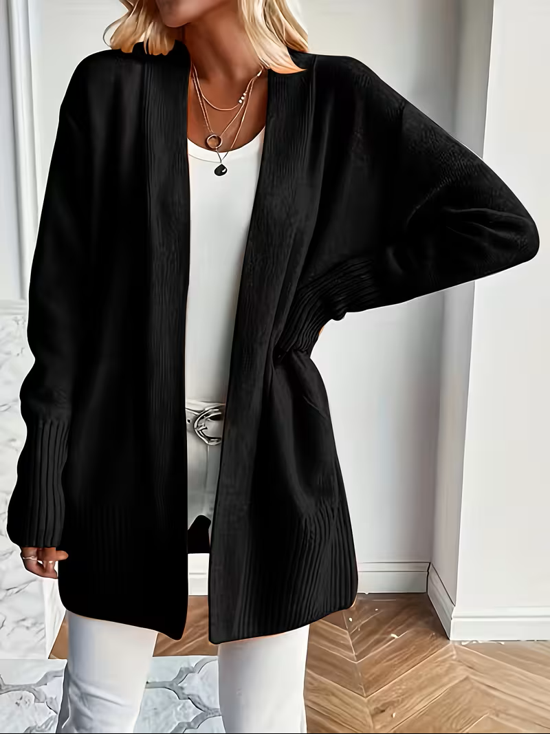 Sabine | Drapierte Strickjacke mit offenem Vorderteil