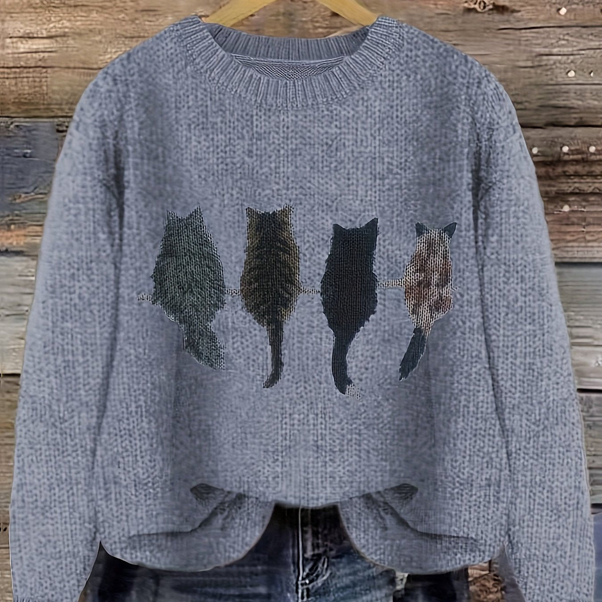 Talia | Gemütlicher Pullover mit Katzenmuster