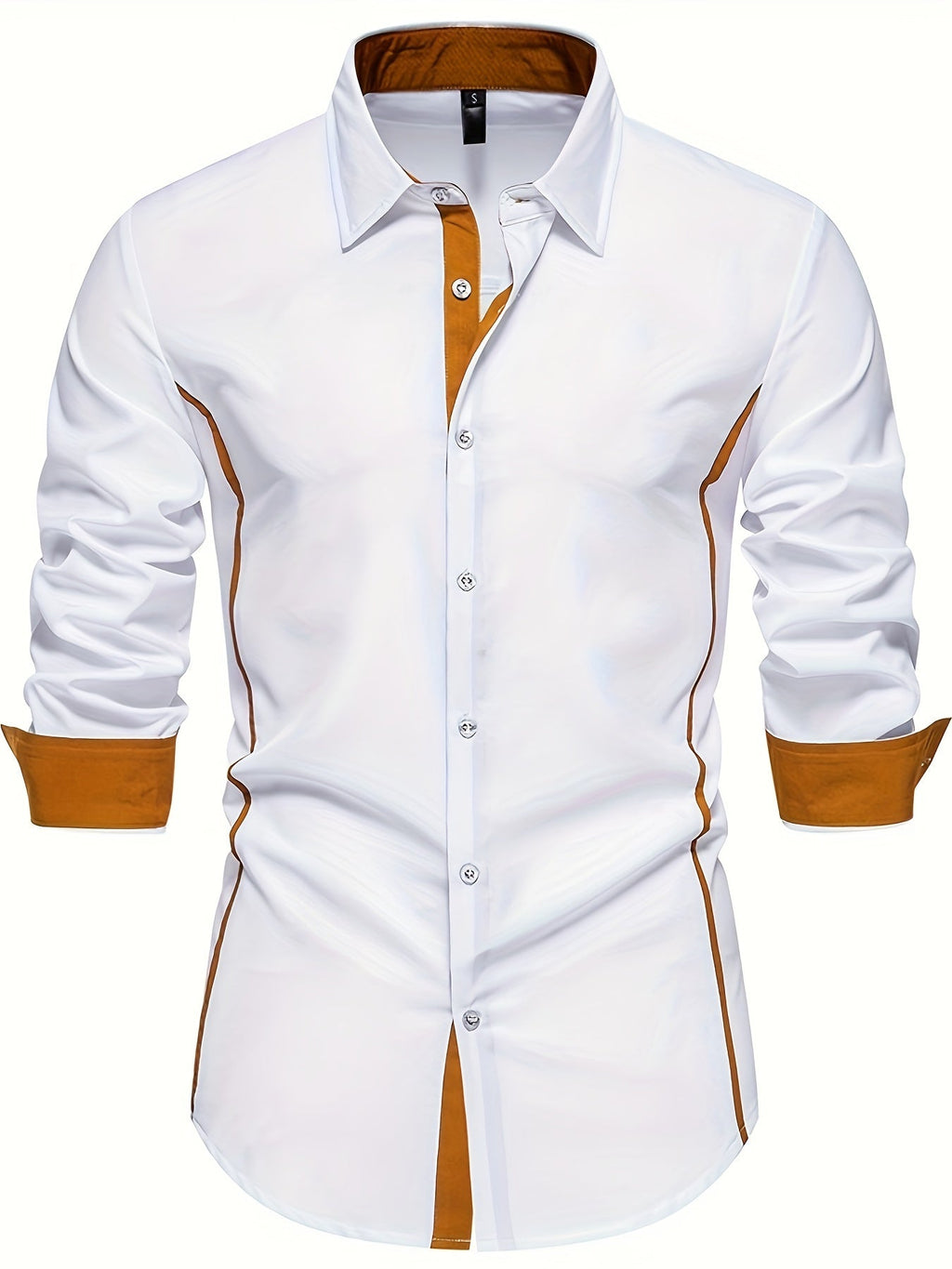 Dorian | Contrast-Trim Long Sleeve Shirt