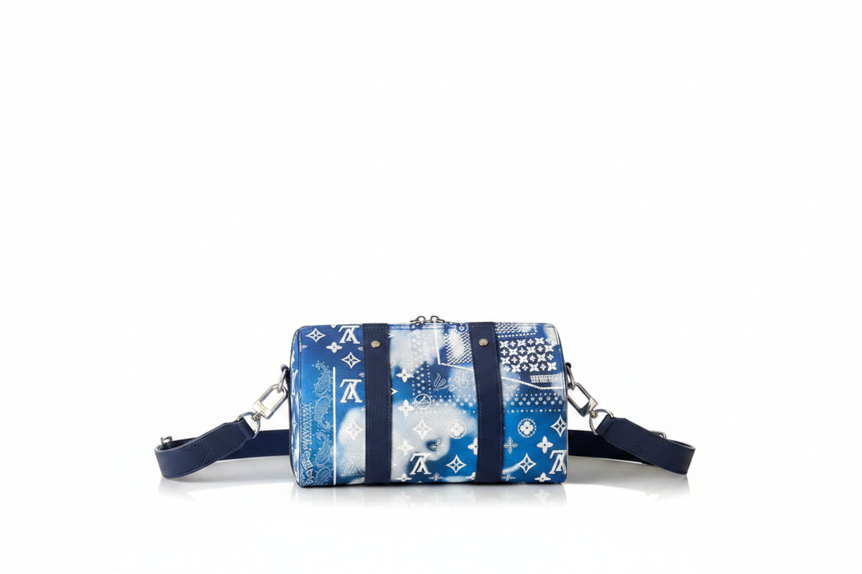 Louis Vuitton Keepall XS – Blue Clouds Monogram Bandana Patchwork Print Crossbody