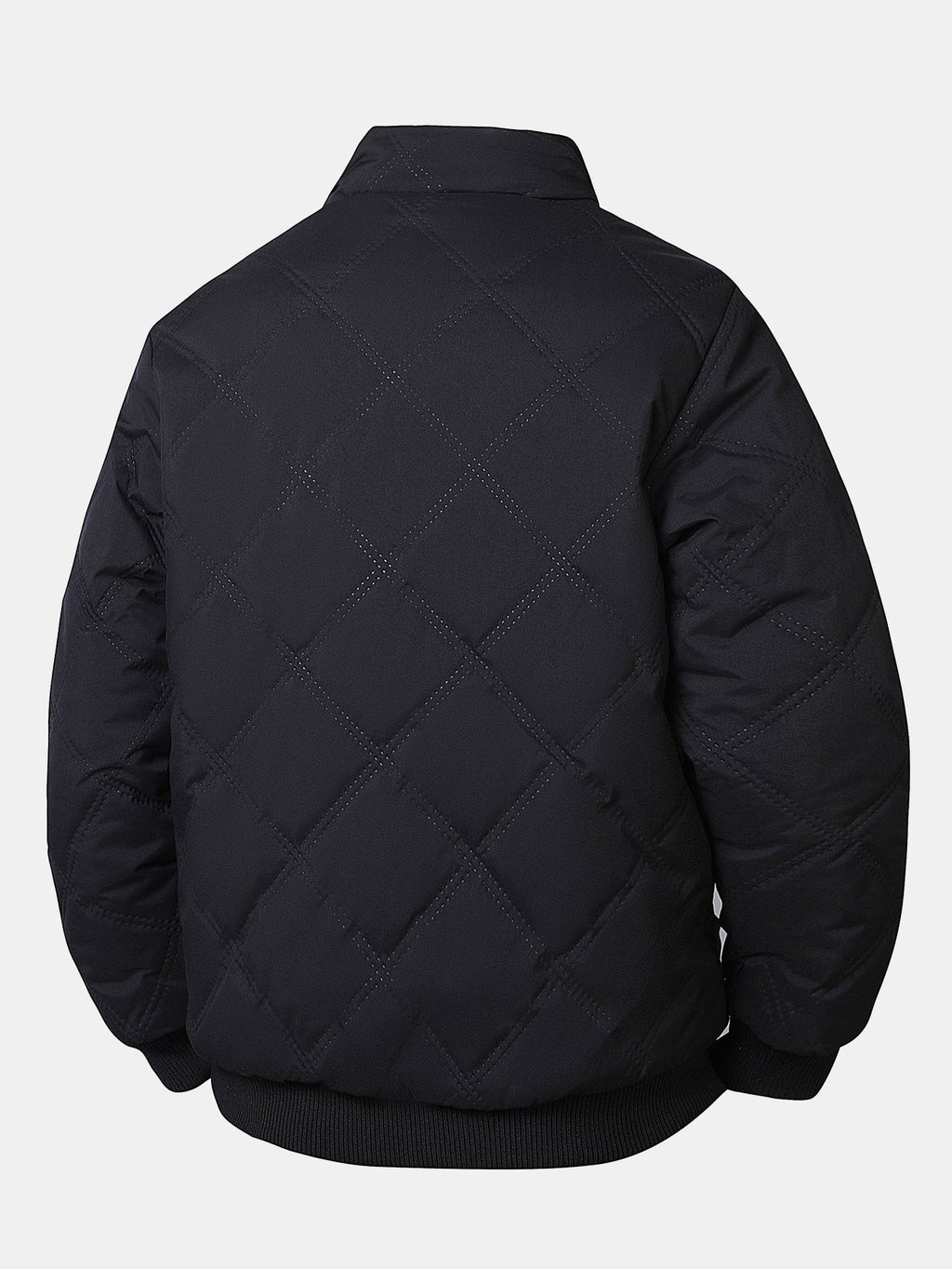 Faux Fur Lined Quilted Stand Collar Jacket