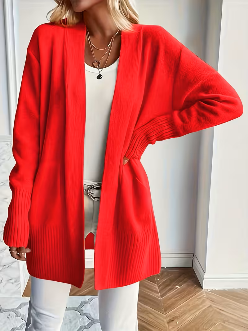 Sabine | Drapierte Strickjacke mit offenem Vorderteil