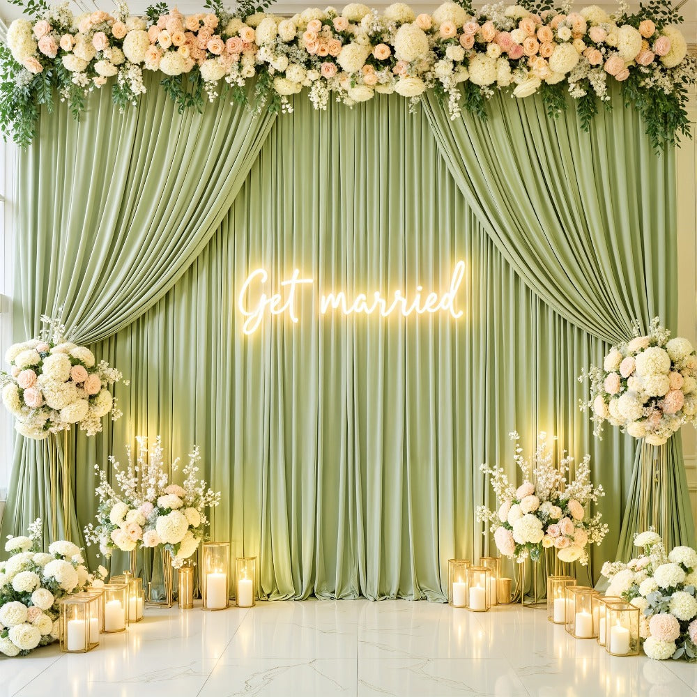Photography Backdrop 4-Pack 5x10ft Polyester Spandex Background Cloth | Wrinkle-Resistant, Soft & Smooth with Pole Pockets | Wedding, Birthday, Banquet, Party & Event Decoration Curtains