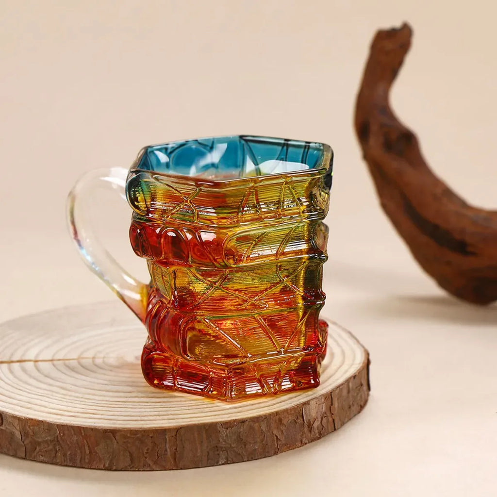 Stacked Books Shaped Glass Mug