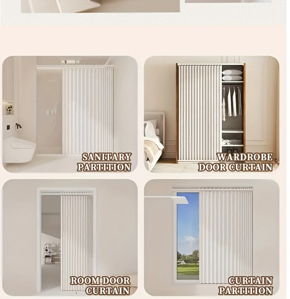 Magnetic Room Divider Curtain Doorway - Rodless Bohemian Striped Door Curtain, 210GSM Thickened Polyester