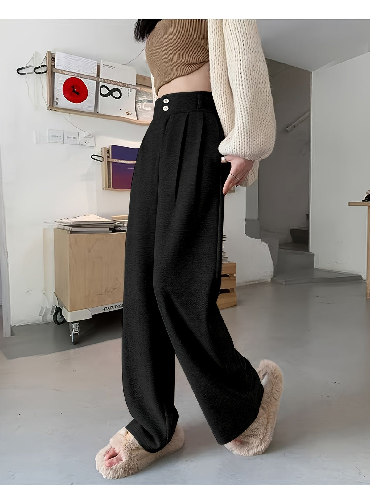 Estella | High-Waist-Hose mit weitem Bein