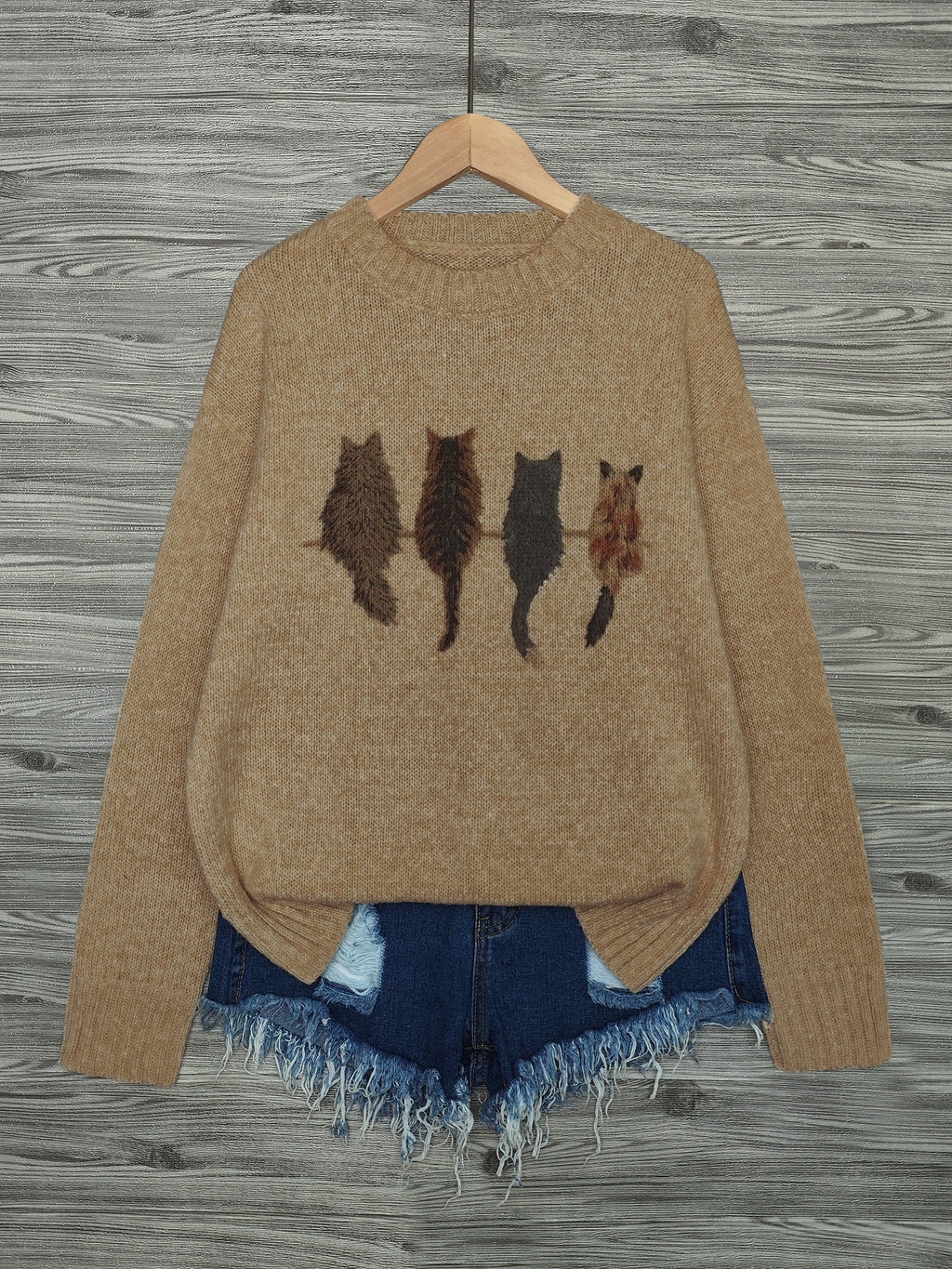 Talia | Gemütlicher Pullover mit Katzenmuster