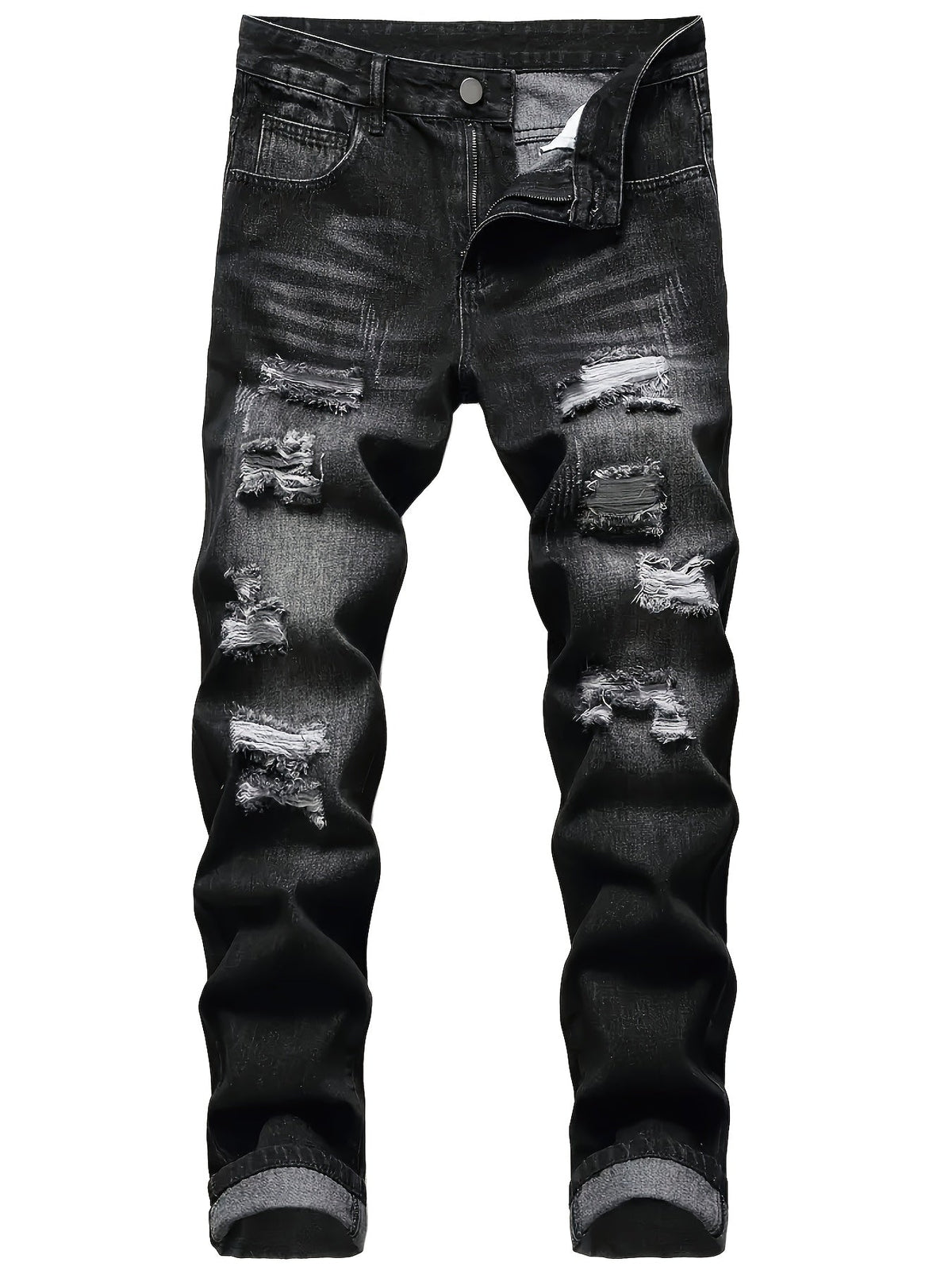 Kingsley | Rugged Distressed Straight Jeans