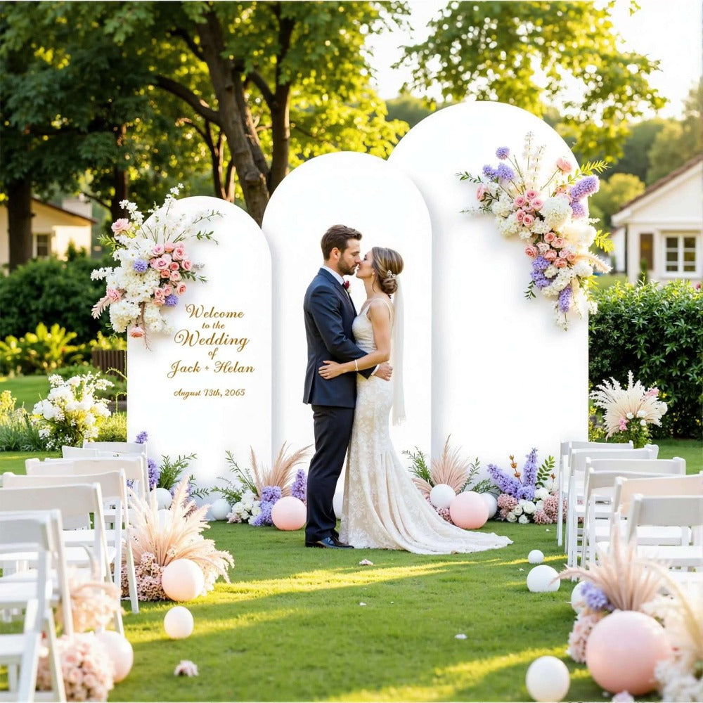 Wedding Arch Cover 2pcs Stretchable Wrinkle-Free Polyester Tight-Fit Arch Banner Covers for an Everyday Personal Care Routine