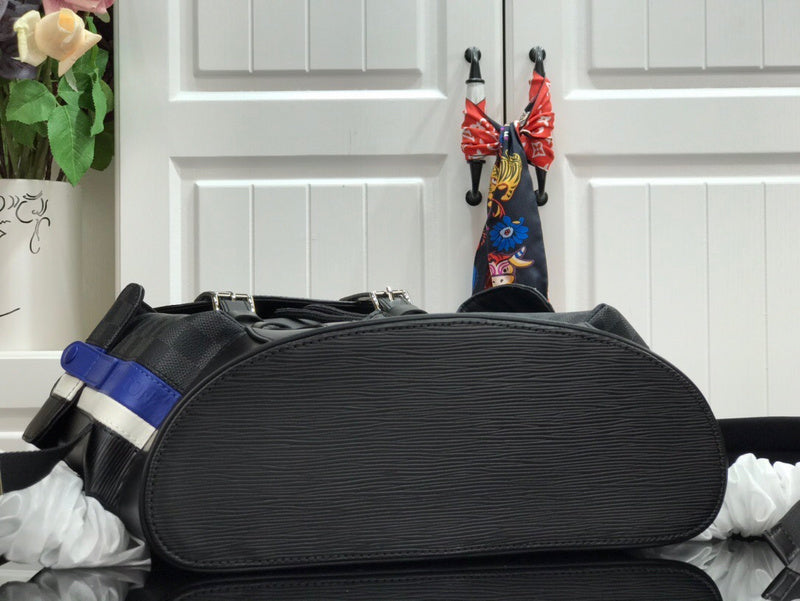 Louis Vuitton Christopher Backpack PM – Epi Leather Damier Graphite Blue White Race Stripe